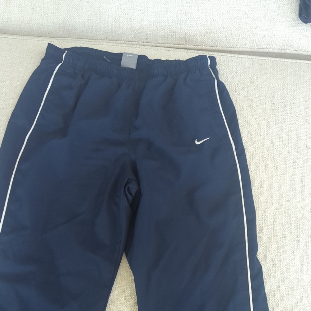 Nike Women's Dark Blue Joggers with White Accents